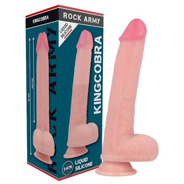 Rockarmy - Flytande silikon Premium Kingcobra Realistic 24 Cm -O- 4,77 Cm