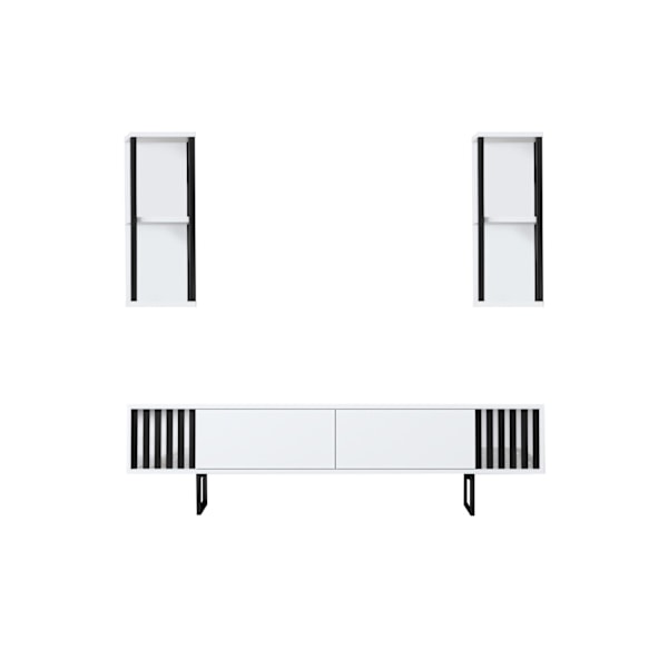 TV-enhet Chrome Line - Vit, Svart