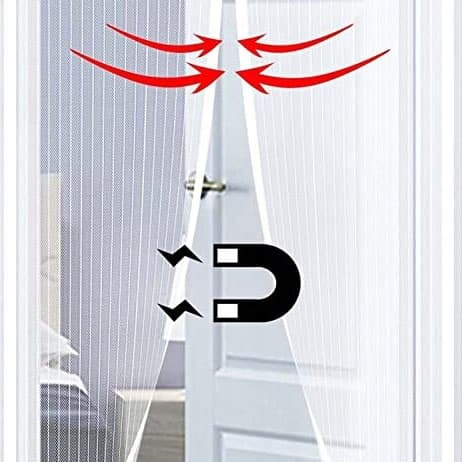 Magnetisk myggenet til døren, justerbart, sort, 100x220 cm