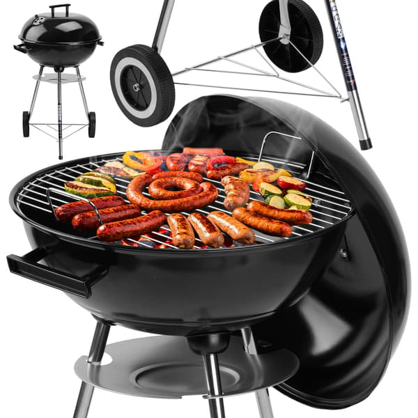 Kolgrill, Rund, Svart, 41 cm galler