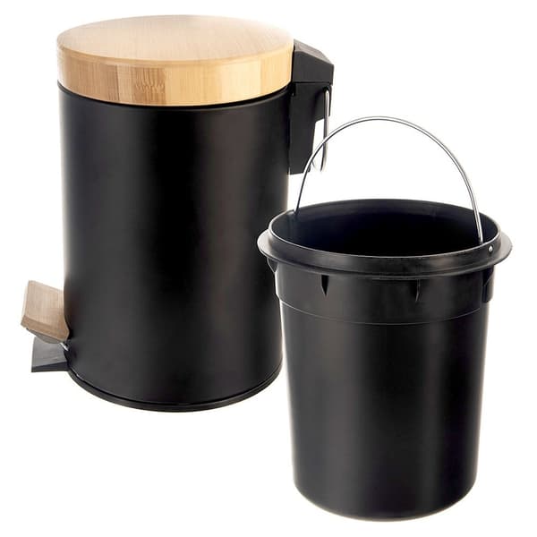 Metalaffaldsspand med pedal sort SORT 3 l