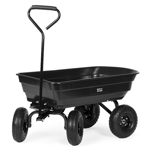 Puutarhakuljetuskärry, kottikärryt, kippiauto, 75L, 200 kg, isot puhallettavat pyörät, MultiGarden