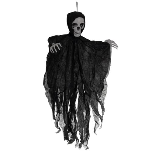 Hængende skeletdekoration, sort, 70 cm