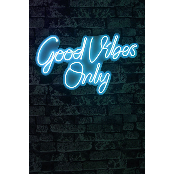 Dekorativ plast LED-belysning Good Vibes Only 2 - Blå