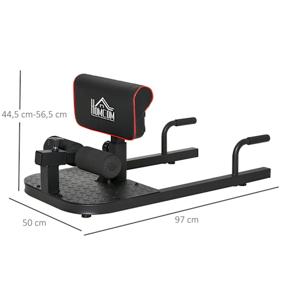 Sissy Squat Squat Trainer Ben Mavetræner 3I1 Justerbar Op Til 120 Kg Stål Sort 50X97X44,5-56,5Cm