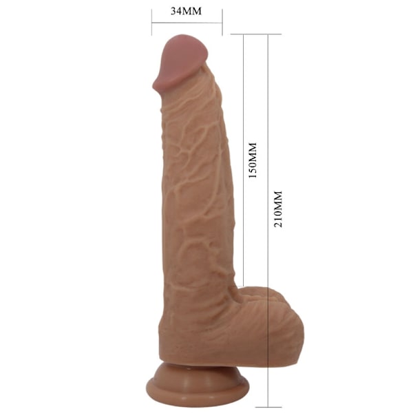 Pretty Love - Jonathan Silicone Dildo 3 Vibrationer + 3 Insättningsmått Fjärrkontroll 21 Cm