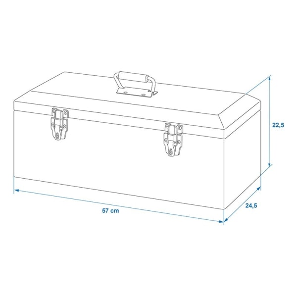 Værktøjskasse alu 570 x 245 x 220 mm