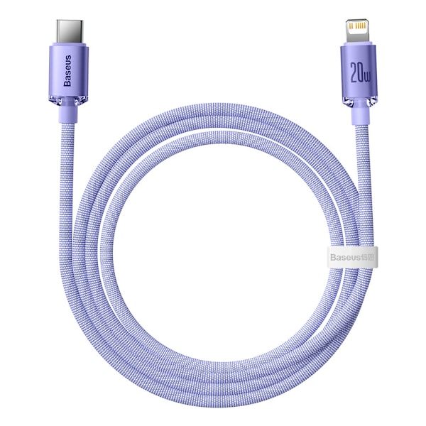 Kabel för snabbladdning och dataöverföring USB-C Iphone Lightning 20W 1,2m lila