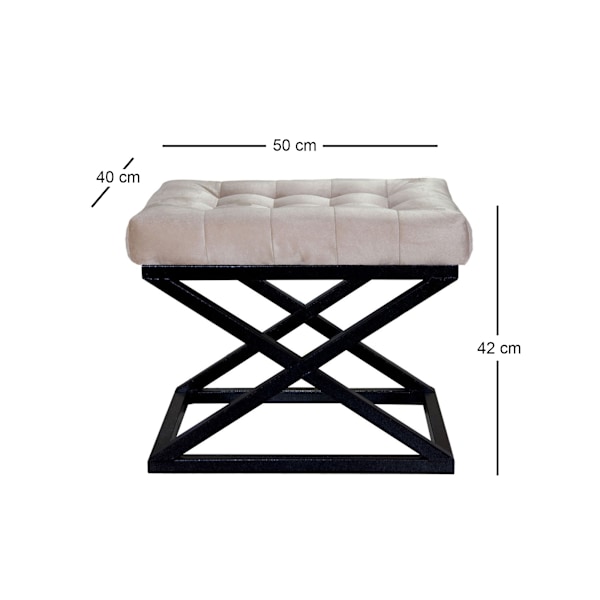 Puf Capraz - Sort, Creme