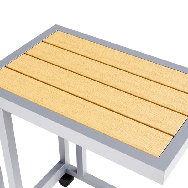 C-formet sidebord, WPC-plade, 66x50x40cm, indendørs/udendørs