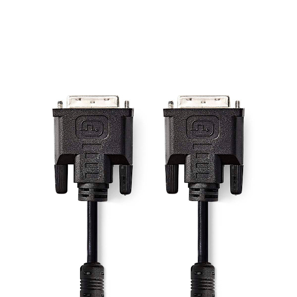 DVI-kabel | DVI-I 24+5-Pin Hane | DVI-I 24+5-Pin Hane | 2560x1600 | Nickelplaterad | 2.00 m | Rak | PVC | Svart | Plastpåse