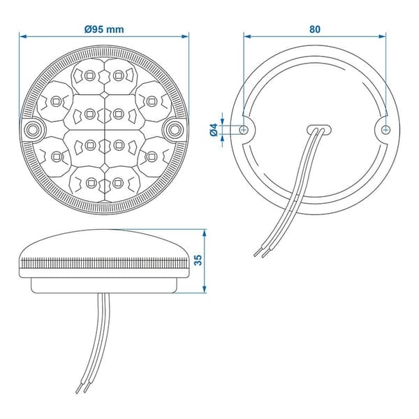 Backljus 95mm 12LED