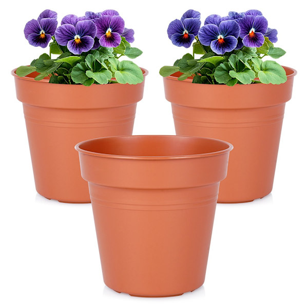 Rund havekrukke i plast 13 cm 3 stk.
