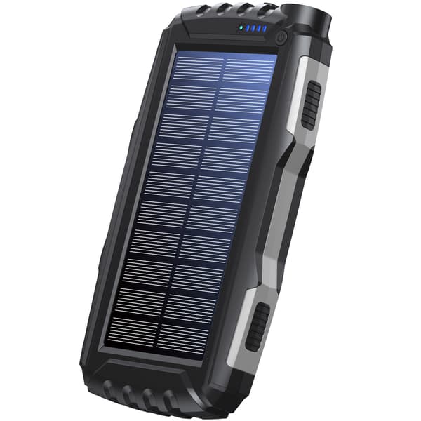 PowerBank 20.000 mAh Solcell Svart