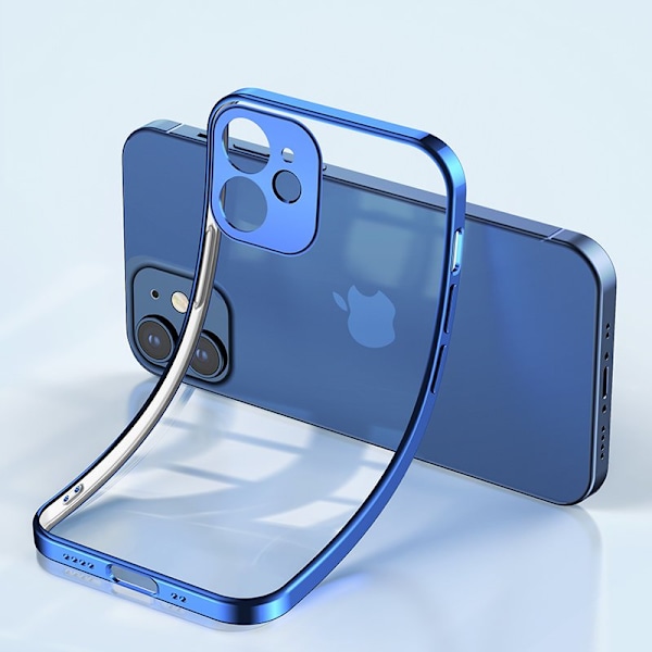 Ultratunt transparent fodral med metallram för iPhone 12 Pro Max svart