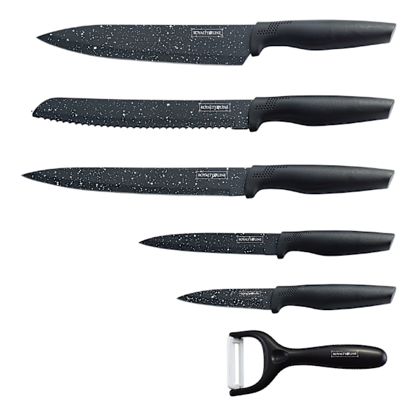 Royalty Line RL-MB5: Non-Stick beläggning Knife Set 5PCS Svart