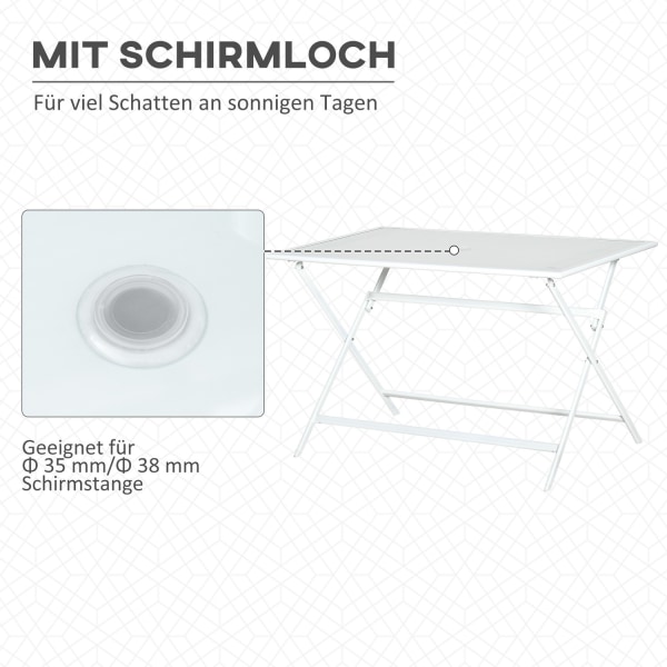 Foldebord Havebord Paraplyhul Foldebord Sidebord Balkonbord Picn