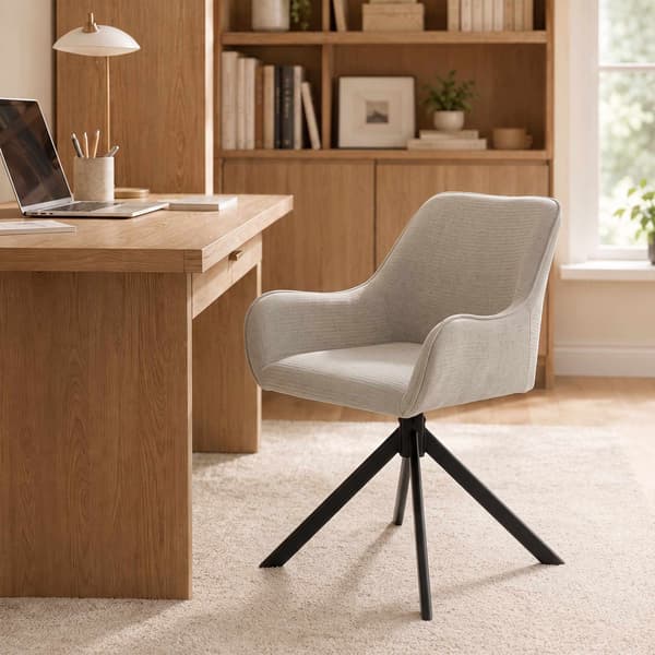 Beige snurrstolar med armstöd, set om 2