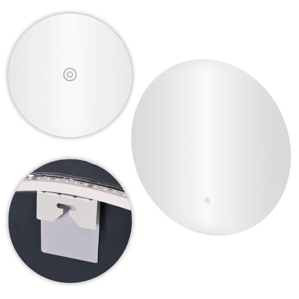 LED-badrumsspegel, 60 cm, 3 ljusfärger, touchknapp