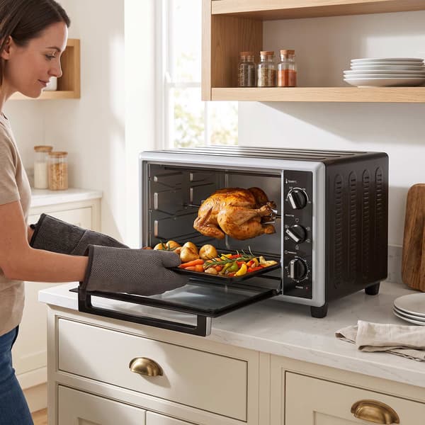 46L miniugn med varmluft, rotisserie, timer, svart