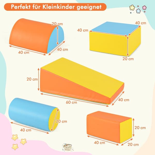 Foam Play Blocks -setti – 5 kpl, pehmeät kiipeilylelut