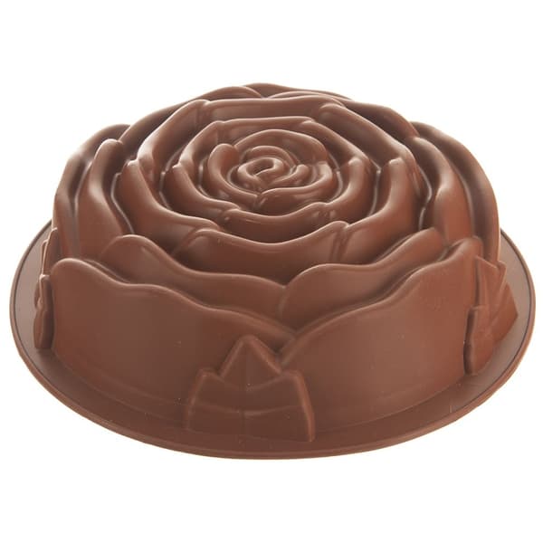 Brun silikoneform: Non-stick Rose-formet bagning