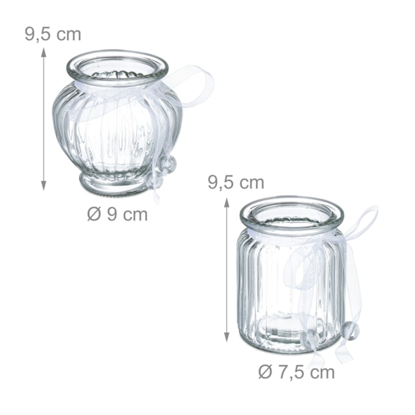 Transparent vindljus uppsättning om 12