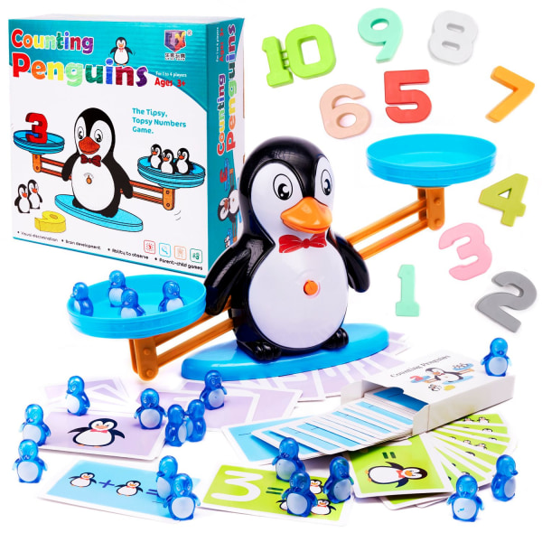 Pedagogisk balans att lära sig att räkna pingvin stor