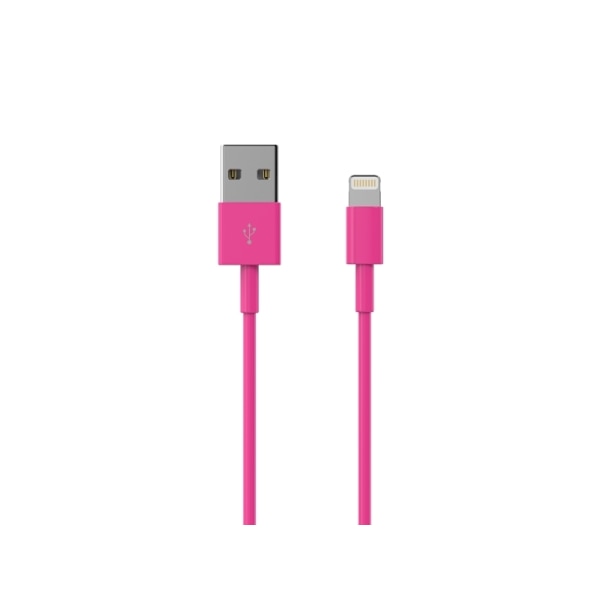 Sinox Lightning kabel. 1 m. Lyserød