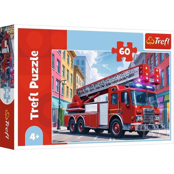Brandbilspussel, 60 bitar, kul för barn