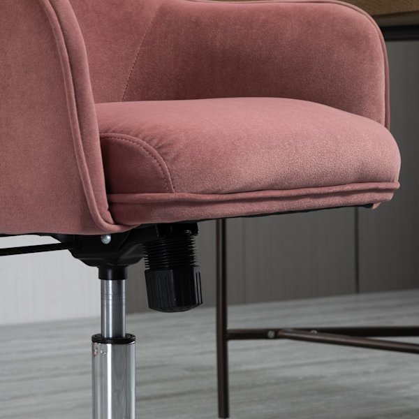 Kontorstol Skrivebordsstol Med Vippefunktion, Højdejusterbar, Velour Touch, Rød, 61X59X80,5-90,5Cm