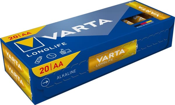 VARTA Longlife Alkaliska AA-batterier LR06, 20-pack