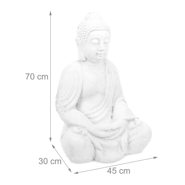 Hvid Buddha figur 70 cm