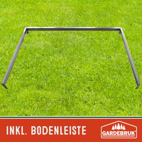 Lutande växthusbas, galvaniserat stål, 1,8 x 1,2 m