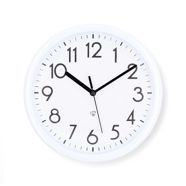 Väggklocka | Diameter: 220 mm | Plast | Vit