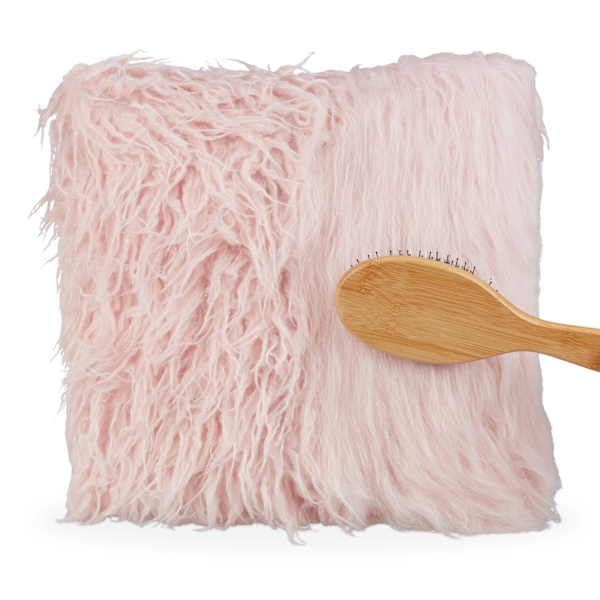 Fluffig kudde rosa