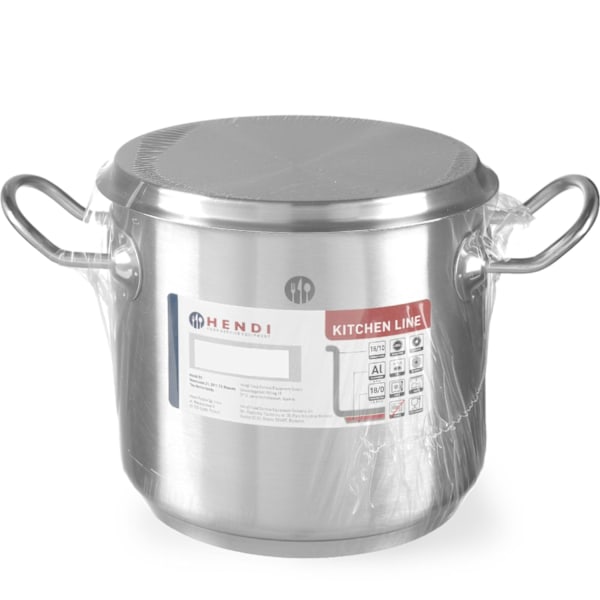 Kitchen Line hög gryta med lock, 9 l, diameter. 240 x 200 h - Hendi 837306