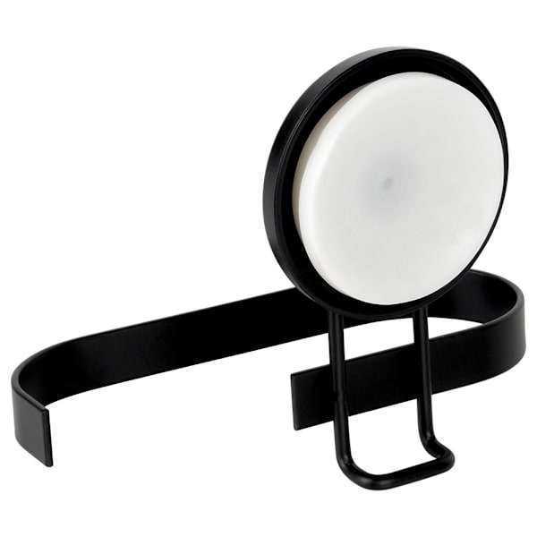 Toiletpapirholder i sort metal med sugekop