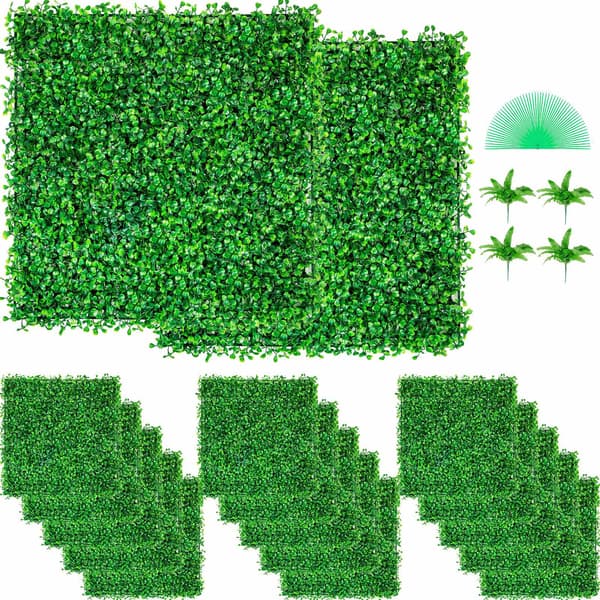Konstgjorda buxbompaneler, UV-resistenta, 48-pack 25x25 cm
