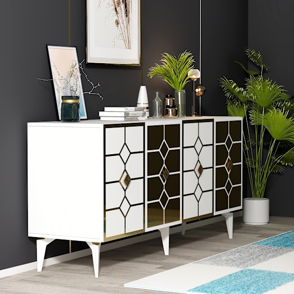 Konsol Irmak - Vit, Guld