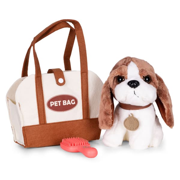 Pehmolelu Beagle laukulla ja harjalla lapsille 3+
