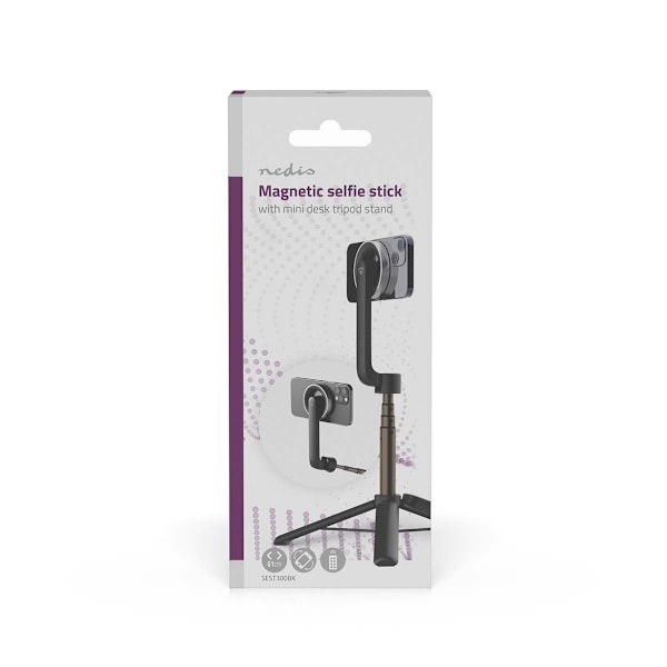 Bluetooth selfie pind | Bluetooth® version: 5.0 | Maksimal skærmstørrelse: 7 " | Foldet længde: 17 cm | Ufoldet længde: 61 cm | Maksimal vægtkapacitet