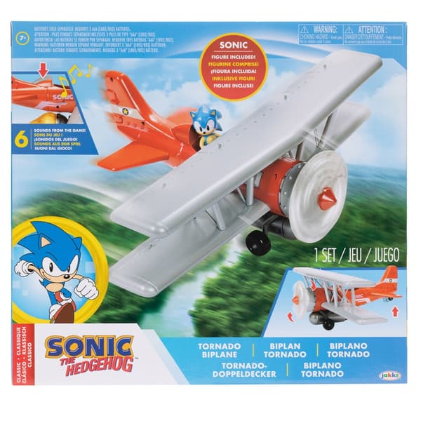 Sonic Tornado biplan legetøj med spin funktion og nem montering