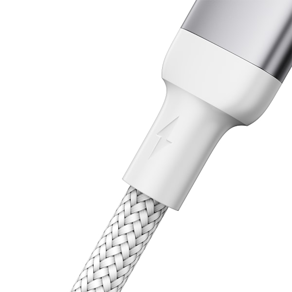 Kestävä punottu kaapeli iPhone A10 -sarjan USB-C:lle - Lightning 20W 2m valkoinen