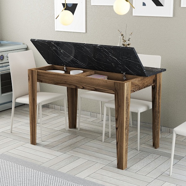 Køkkenbord Kiev 509 - Valnød, Sort