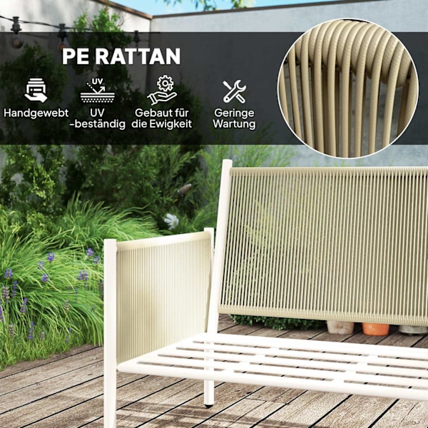 Havemøbelsæt af polyrattan loungesæt med 2 sofastole glasbordhynder vejrbestandig siddegruppe til 4 personer udendørs altanmøbelsæt havemøbler til hav