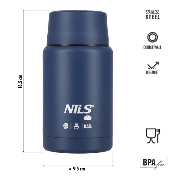 Lounastermos 550ml ruostumatonta terästä, sininen
