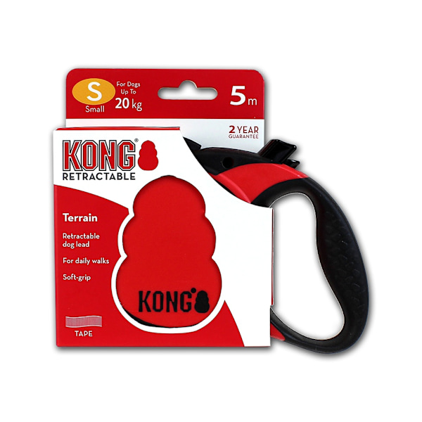 KONG optrækkelig snor Terrænrød S (5m/20kg)