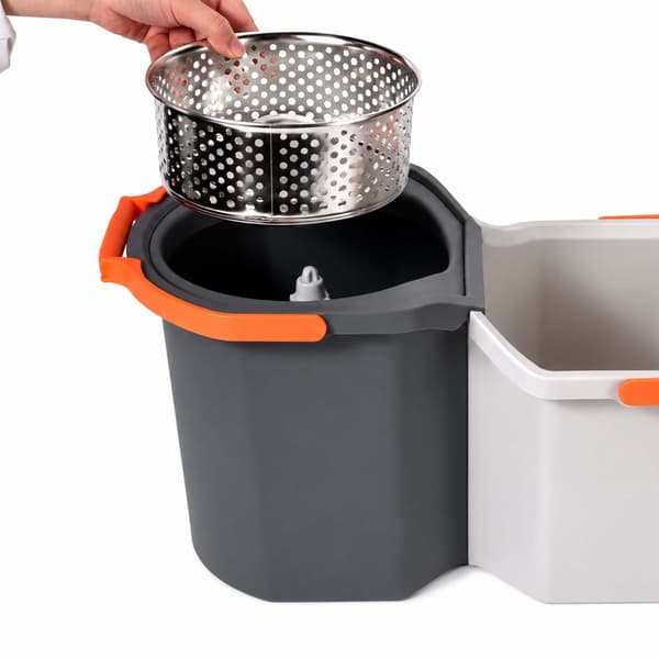 Spinmoppset med hink, 2 fack, 7,5 liters kapacitet