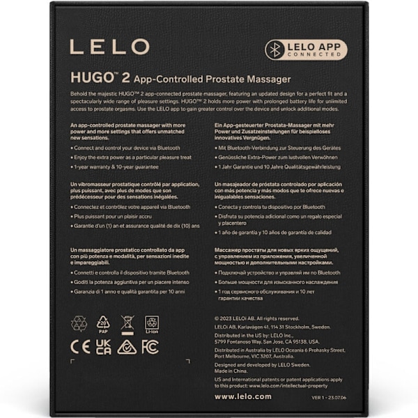 Lelo - Hugo 2 Black Prostate Massager